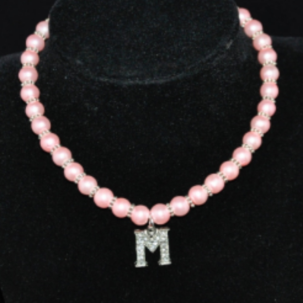 Pink Pearl Necklace with Charm